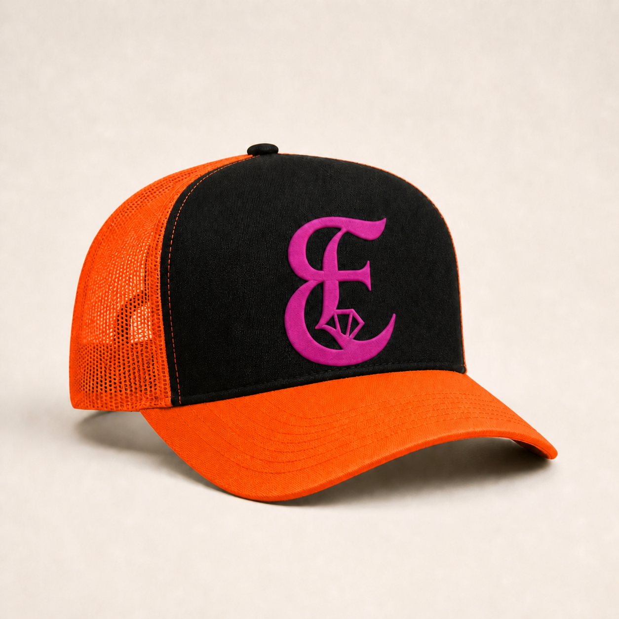 Bone Emerald - E Diamante Rosa - Preto Laranja