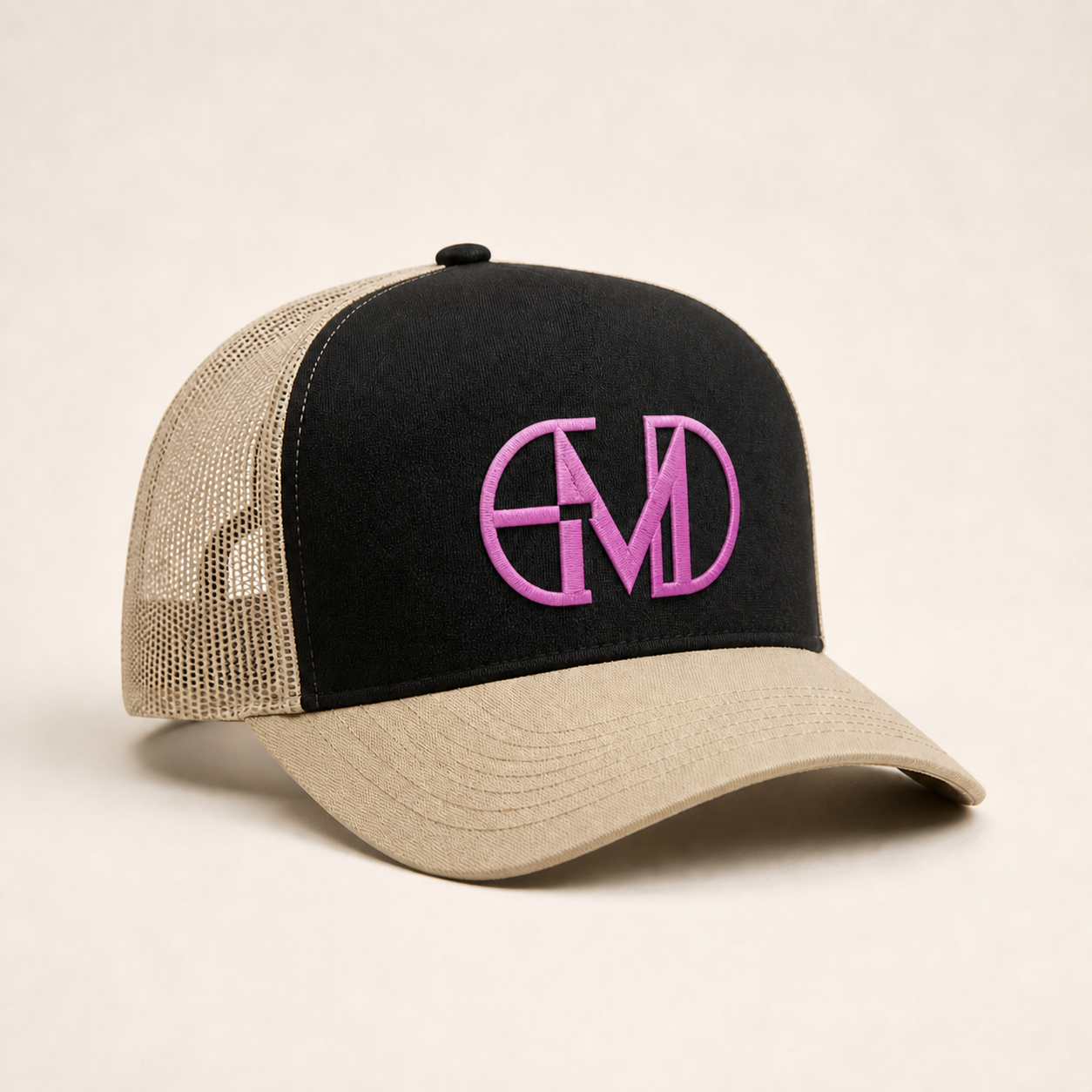 Bone Emerald - EMD Monograma Rosa - Preto Bege