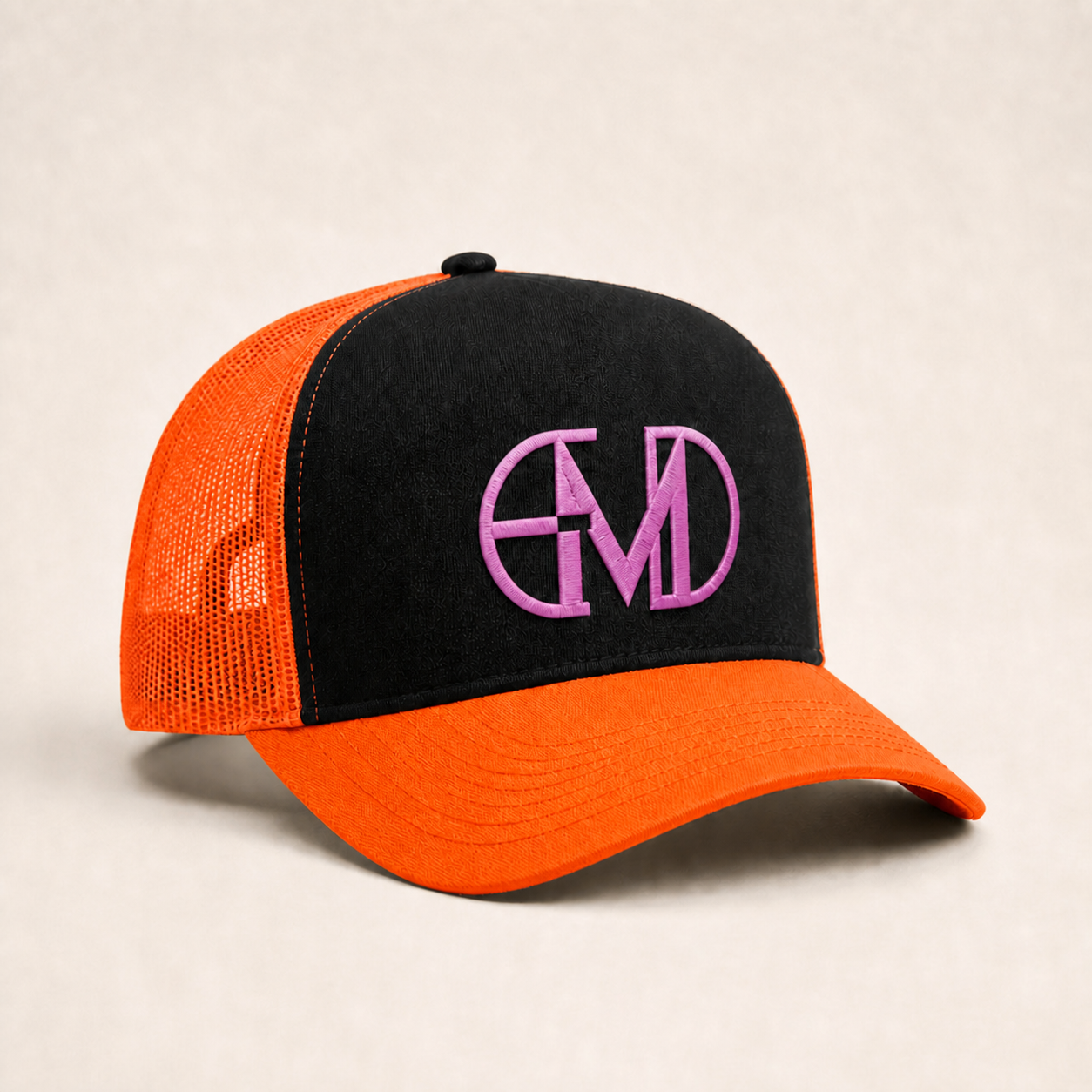 Bone Emerald - EMD Monograma Rosa - Preto Laranja