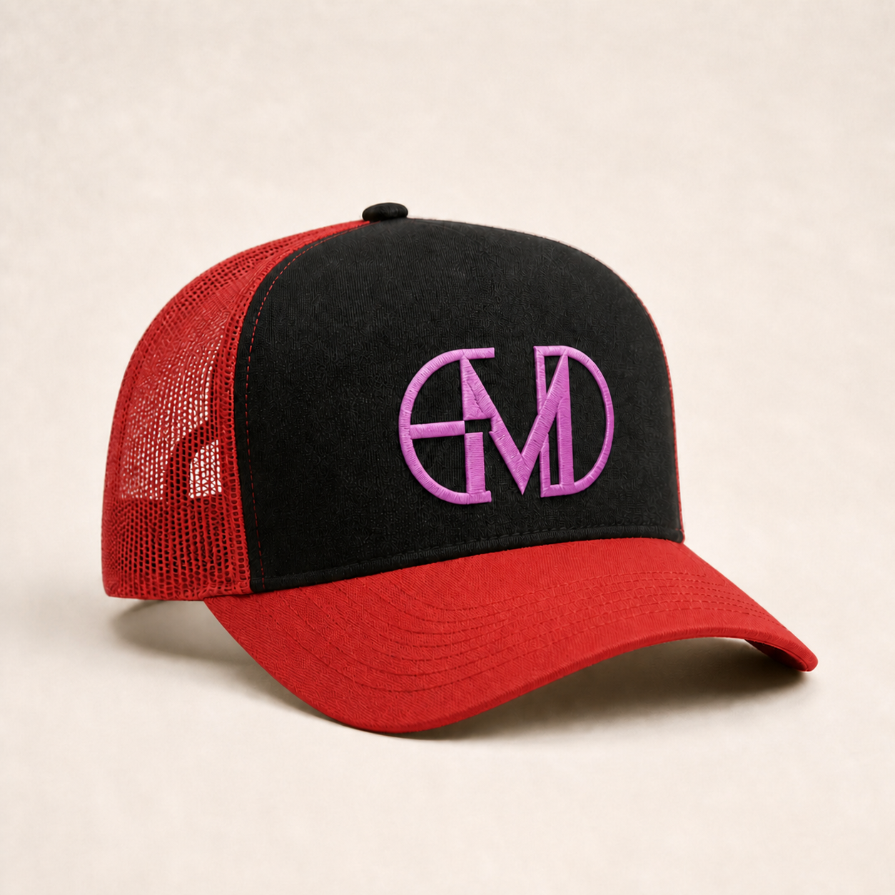 Bone Emerald - EMD Monograma Rosa - Preto Vermelho