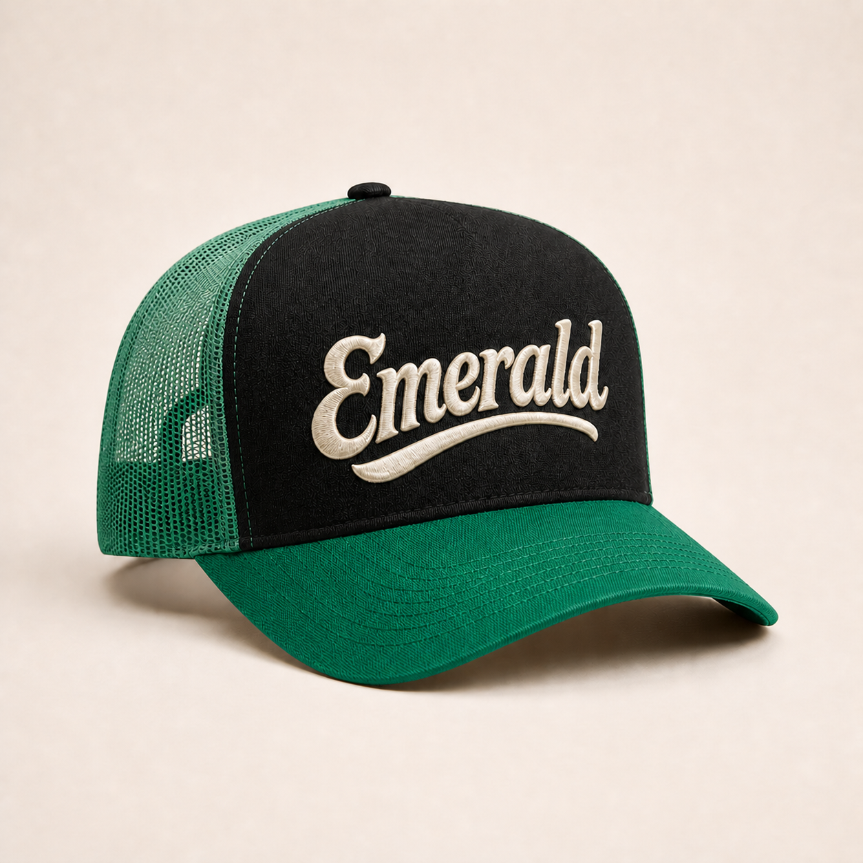 Bone Emerald - Emerald Script Preto - Preto Verde