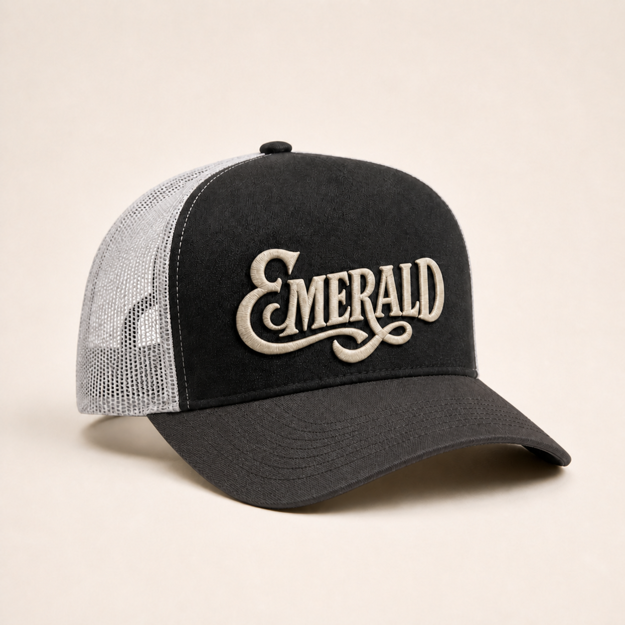 Bone Emerald - Emerald Script Sombra - Preto Cinza