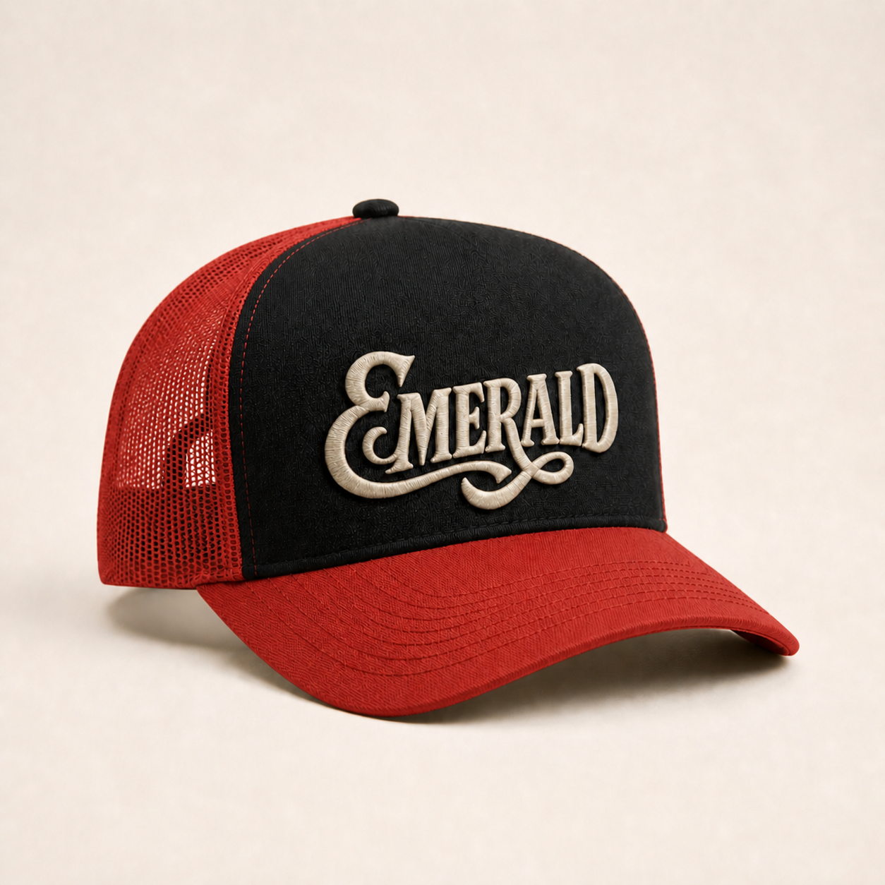 Bone Emerald - Emerald Script Sombra - Preto Vermelho
