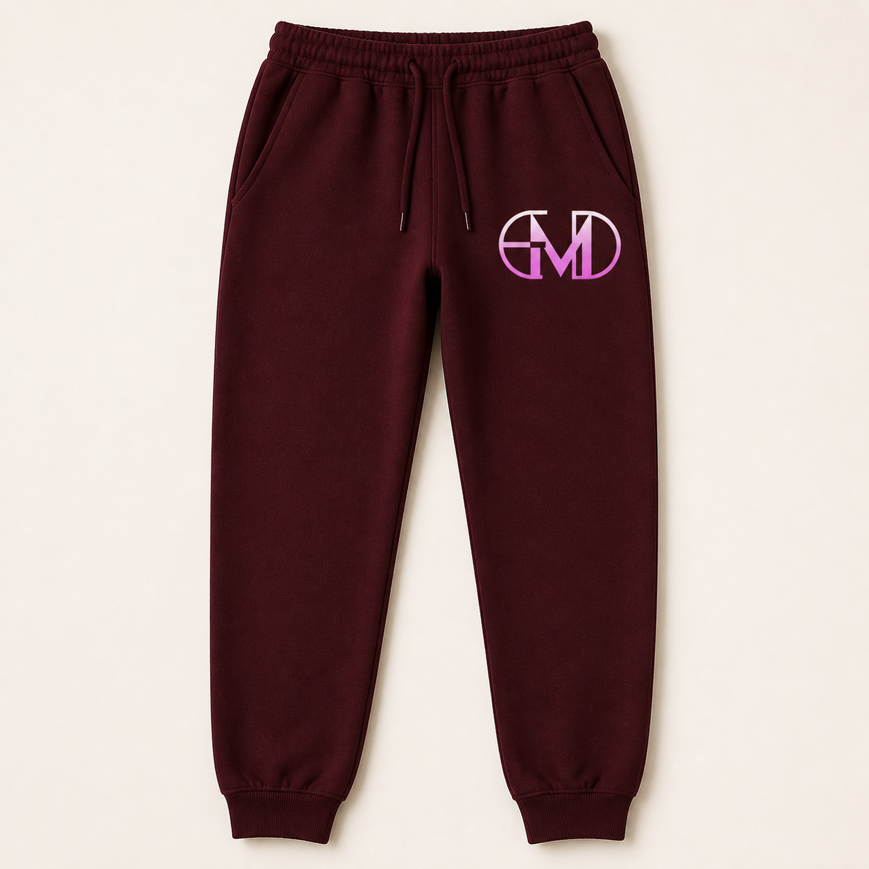 Calca Moletom Emerald - EMD Monograma Rosa - Vinho