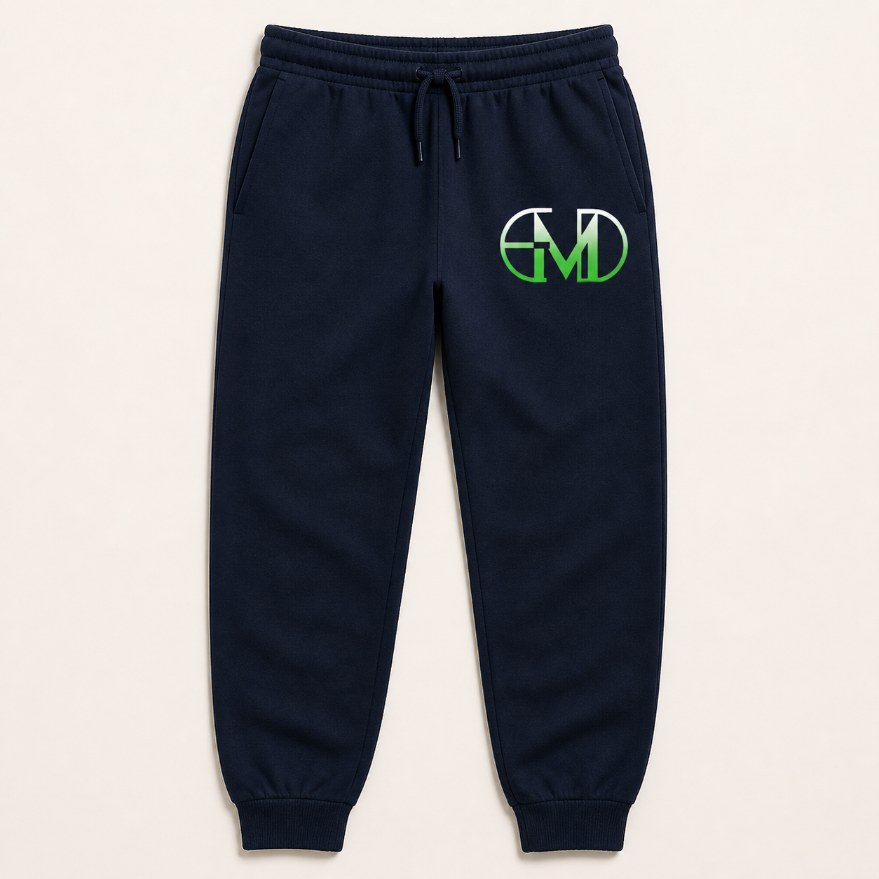Calca Moletom Emerald - EMD Monograma Verde - Azul Marinho
