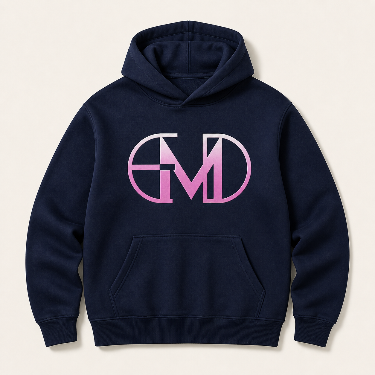 Moletom Emerald - EMD Monograma Rosa - Azul Marinho