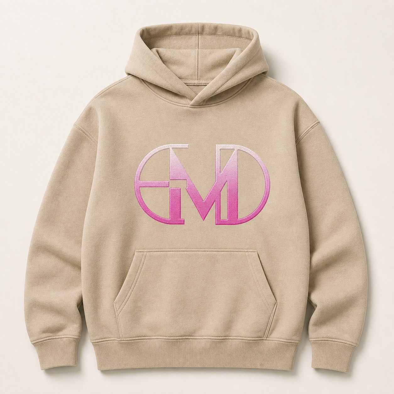 Moletom Emerald - EMD Monograma Rosa - Bege