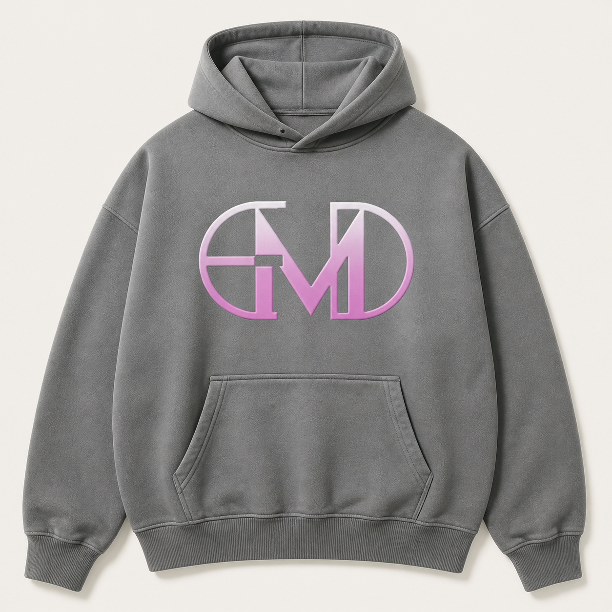 Moletom Emerald - EMD Monograma Rosa - Cinza