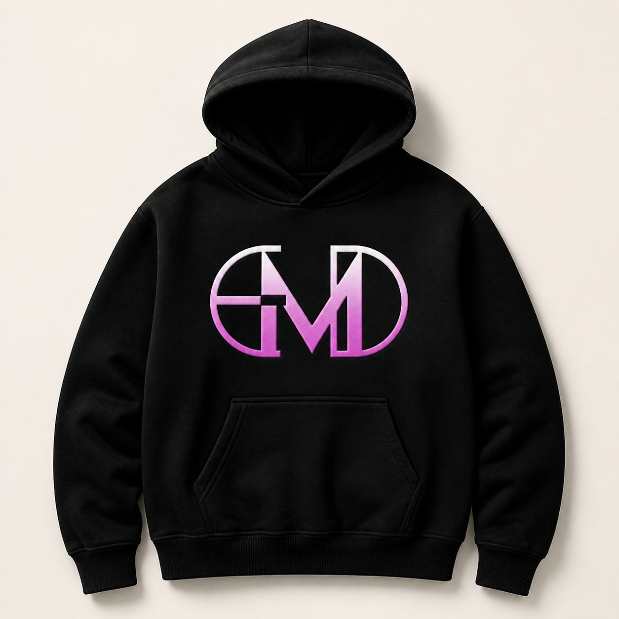 Moletom Emerald - EMD Monograma Rosa - Preto